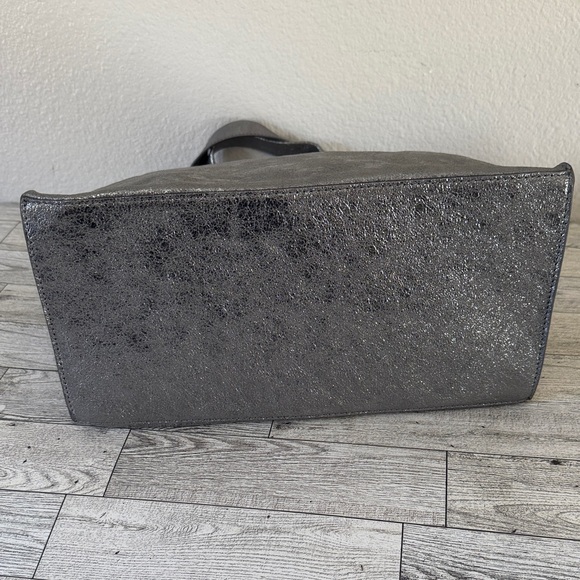 Furla Metallic Silver Leather Tote Bag EUC - Picture 7 of 15